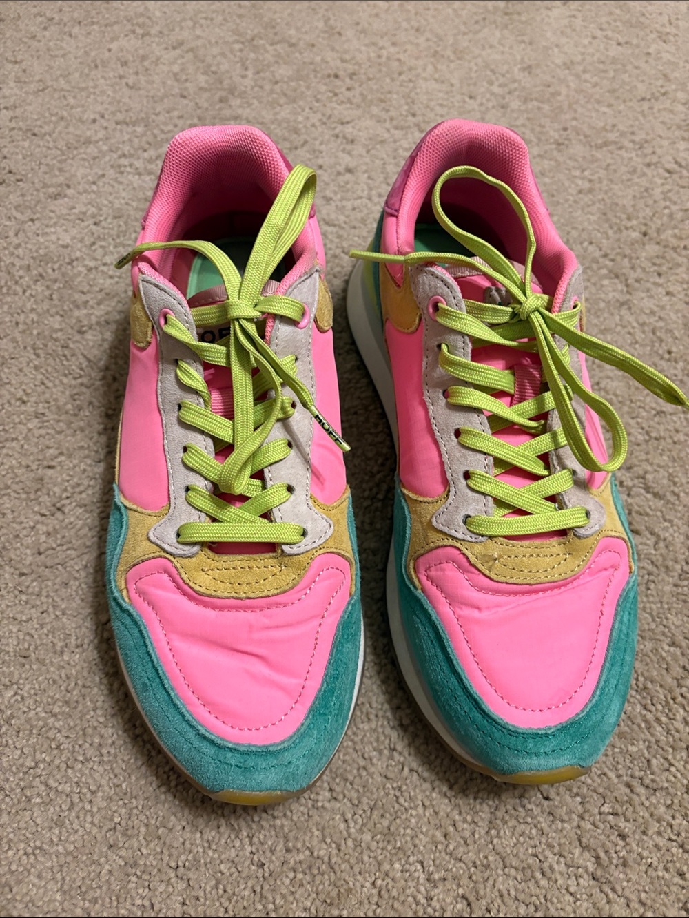 Women's HOFF Colorblock Pink & Green Fashion Sneakers